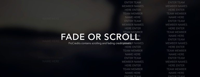 Professional - Modular Closing Credits for Final Cut Pro X 