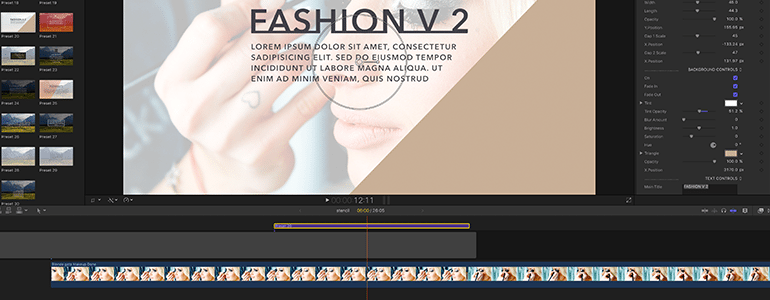 Final Cut Pro X Plugin ProParagraph: Fashion Fashion Volume 2 from Pixel Film Studios