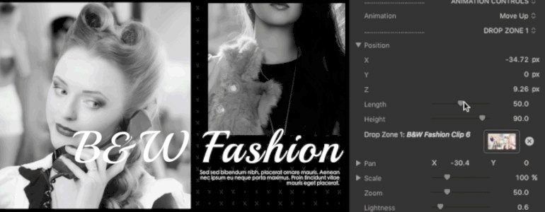 Final Cut Pro X Theme B&W Fashion from Pixel Film Studios