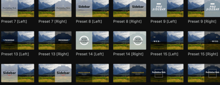 Final Cut Pro X Plugin Prosidebar Corporate from Pixel Film Studios