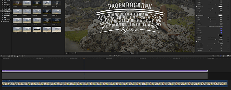 Final Cut Pro X Plugin ProParagraph: Hipster from Pixel Film Studios