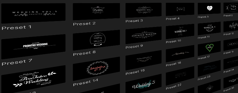 Final Cut Pro X Plugin ProIntro Web Wedding Volume 5 from Pixel Film Studios