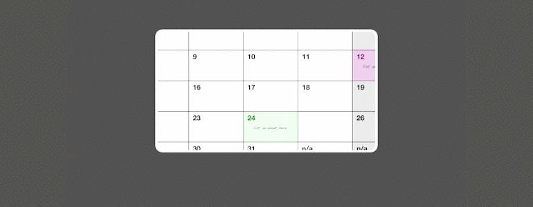 Final Cut Pro X transition TransCalendar from Pixel Film Studios