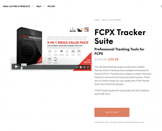 FCPX Tracker Suite Store Page Page