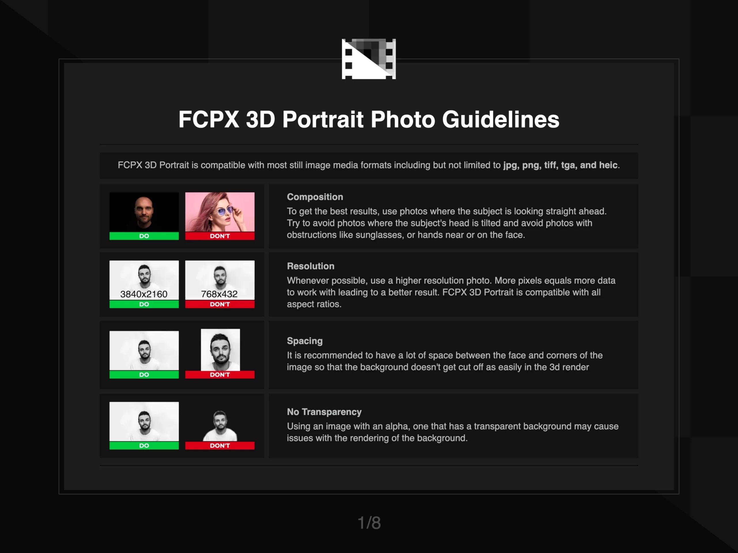 FCPX 3D Portrait Instruction 1 of 8