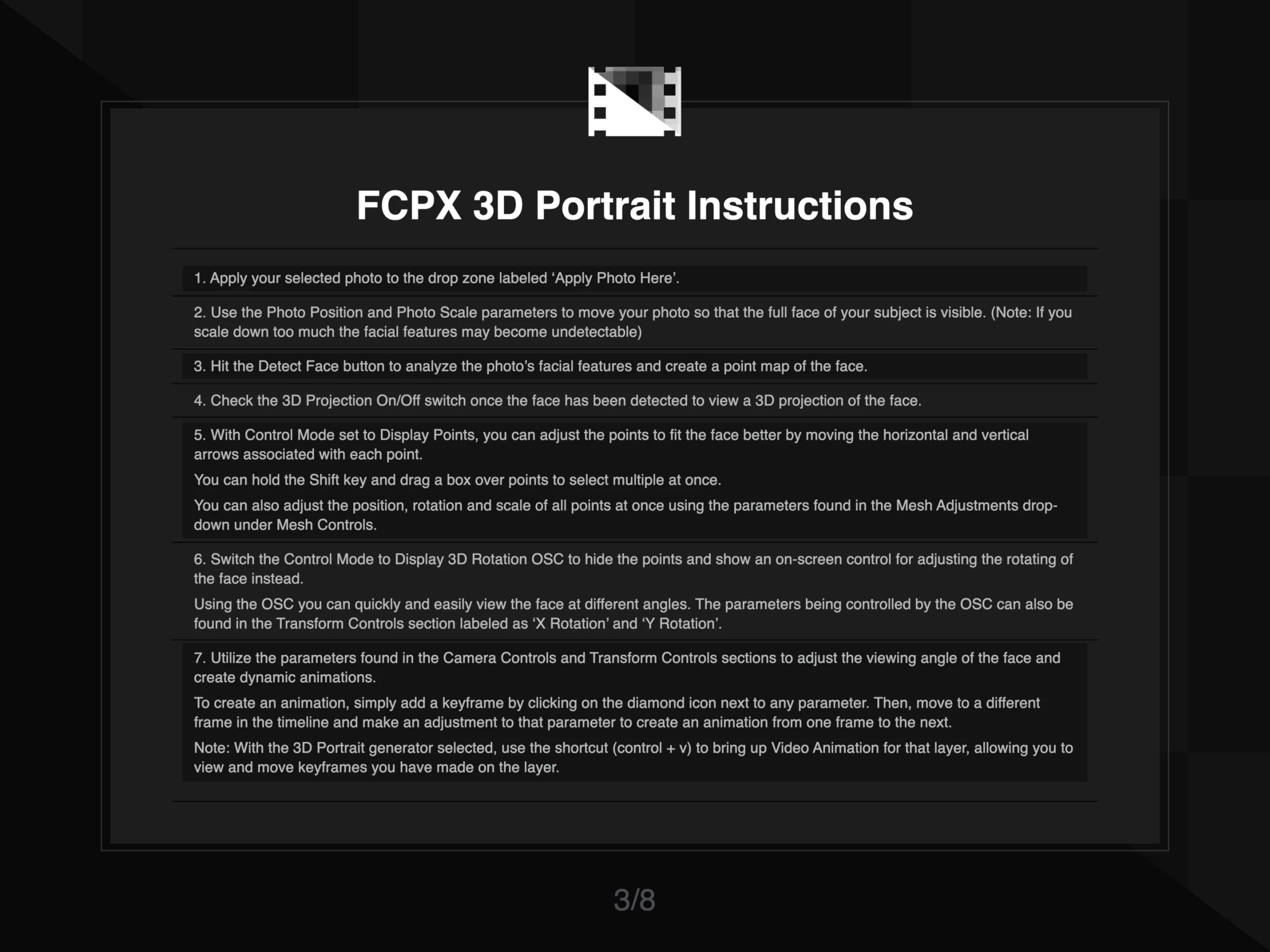 FCPX 3D Portrait Instruction 3 of 8