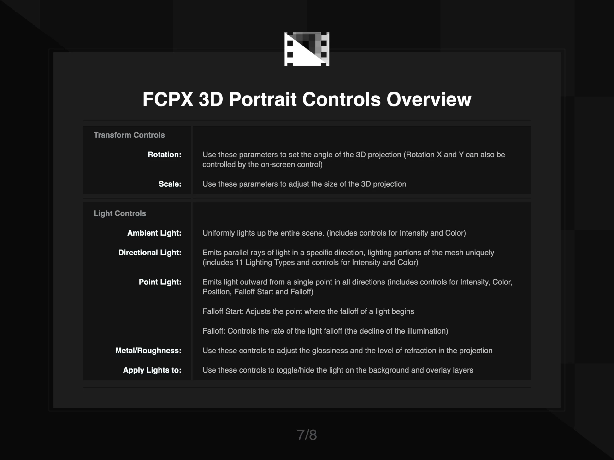 FCPX 3D Portrait Instruction 7 of 8